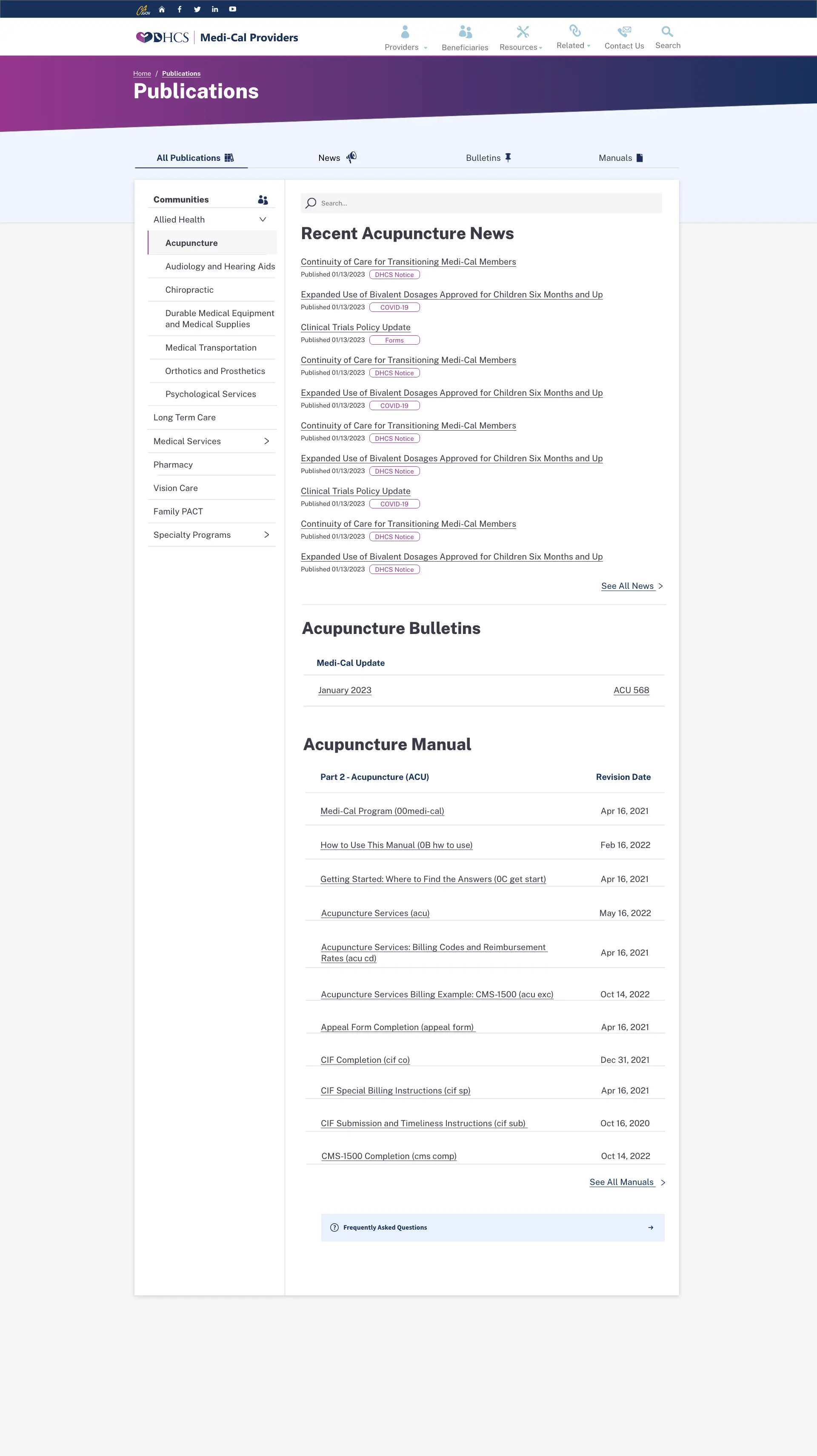 California Healthcare Portal preview
